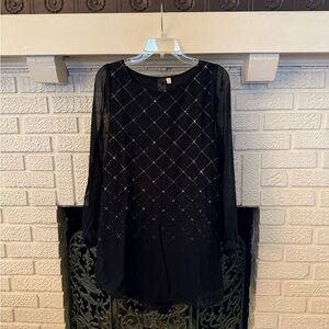 Black Swan Sheer Diamond Pattern Dress (with liner)